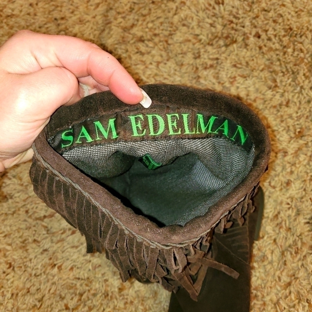 Sam Edelman | Brown Suede Fringe Boot - Picture 2 of 4